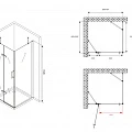 Душевой уголок ABBER Zart 90x90см AG08090-S91 профиль хром, стекло прозрачное