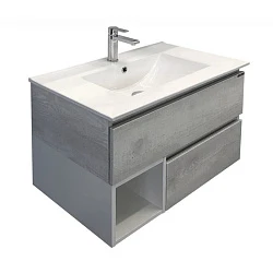 Тумба с раковиной Comforty Турин 75 00004147332CF дуб белый