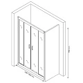 Душевая дверь в нишу BERGES PORTA 160-180см 063103 профиль хром, стекло прозрачное