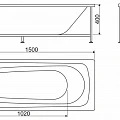 Каркас для ванны BelBagno BB102-150-MF