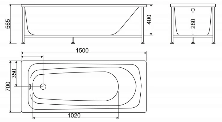 Каркас для ванны BelBagno BB102-150-MF