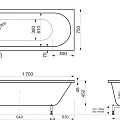 Ванна из искусственного камня Эстет Честер 170x75 ФР-00000692 белая глянцевая