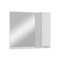Зеркальный шкаф подвесной SanStar Каскад 80 для ванной комнаты белый