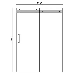 Душевая дверь в нишу Bravat Wave 120x200см BD120.4102S профиль хром, стекло прозрачное