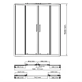 Шторка на ванну Wasserkraft Lippe 170x150см 45S02-170 профиль хром, стекло прозрачное