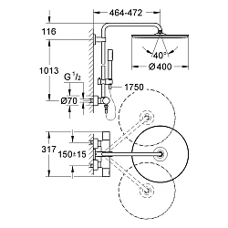 Душевая стойка Grohe Rainshower System 400 27174001 хром