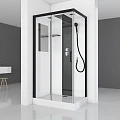 Душевая кабина Black & White Galaxy 110х80см G8800 8800110 профиль черный, стекло прозрачное
