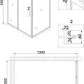 Душевой уголок Niagara Nova 130x90см NG-82-13AB-A90B профиль черный, стекло прозрачное