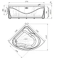Акриловая ванна Radomir Vannesa Massage Альтея 125x125 2-75-2-0-0-219 угловая, с гидромассажем белая
