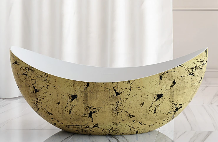 Акриловая ванна ABBER 180x80 AB9333Gold золото, глянцевая