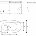 Акриловая ванна BelBagno 150x75 BB81-1500 белая глянцевая