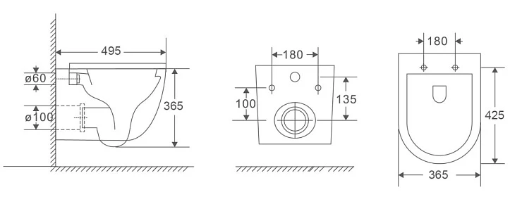 Унитаз подвесной ZILI DO ZS-046E-UQ3 TORNADO, белый