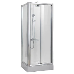 Душевой уголок Bravat Drop 90x90см BS090.2120A профиль хром, стекло прозрачное