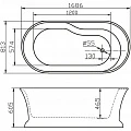 Акриловая ванна BelBagno 168,6x81,3x60,5 BB300 белая глянцевая