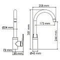 Смеситель для кухни Wasserkraft Glan 6607 черный