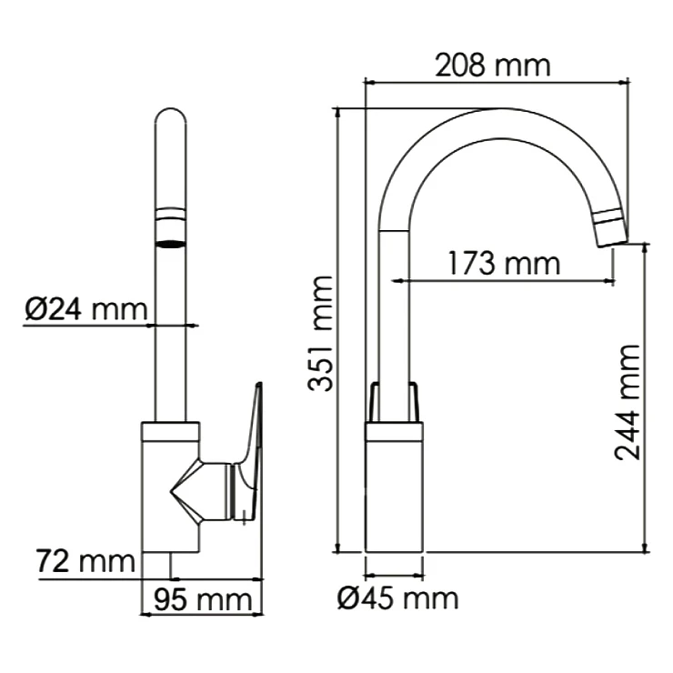 Смеситель для кухни Wasserkraft Glan 6607 черный