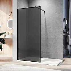 Душевая перегородка Veconi Korato KR-81B 90см KR81B-90-05-C9 профиль черный, стекло тонированное
