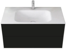 Тумба под раковину Cezares TITAN-II-1000/530-2C-SBA черная глянцевая