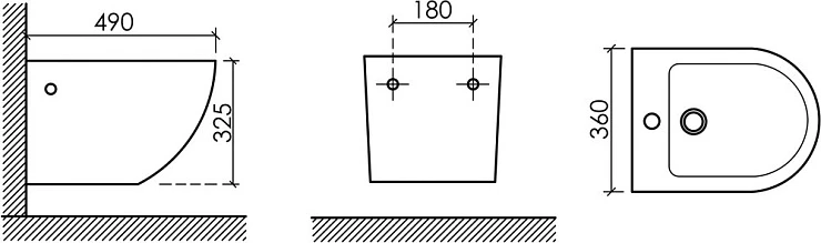 Биде подвесное Ceramica Nova Uno CN11002 белый глянец