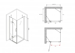 Душевой уголок ABBER Zart 120x70см AG08120-S71 профиль хром, стекло прозрачное