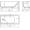 Ванна из искусственного камня Salini ORLANDA 160x70 встраиваемая 102025M белая матовая