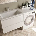 Тумба с раковиной Эстет Dallas Luxe 140 ФР-00002923 левая, белая глянцевая