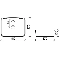 Раковина накладная Ceramica Nova Element CN6033 белая глянцевая
