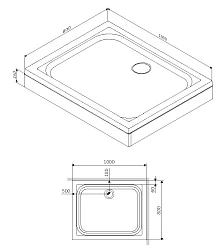 Душевой поддон AM.PM Gem 100x80см W90T-404-100280W белый