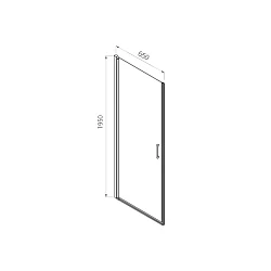 Душевая дверь в нишу Vincea Alpha 65см VDP-3AL650CL профиль хром, стекло прозрачное
