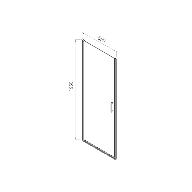 Душевая дверь в нишу Vincea Alpha 650x1950 VDP-3AL650MT профиль хром, стекло текстурное