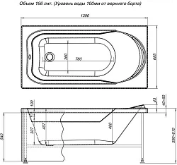 Акриловая ванна Aquanet West 140x70 со шторкой Aquanet Alfa 4 NF6222-pivot 204052 + 196049 белая