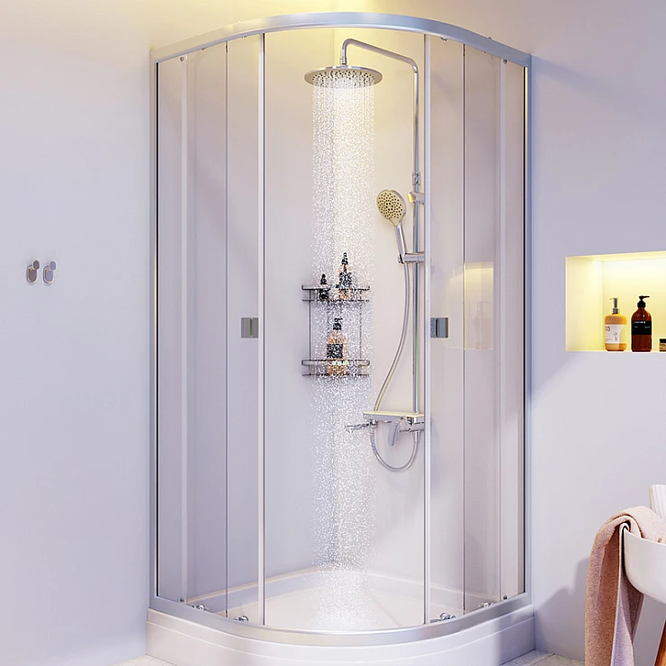 Душевой уголок AM.PM X-Joy 90x90 WK88DH профиль хром, стекло прозрачное