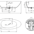 Ванна из искусственного камня Salini PAOLA 172x83 отдельностоящая 101512SMRF белая матовая