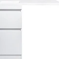 Тумба с раковиной Style Line Даллас 100 напольная, левая, эмаль, белый глянец