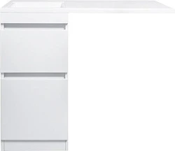Тумба с раковиной Style Line Даллас 100 напольная, левая, эмаль, белый глянец