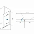 Шторка на ванну ABBER Ewiges Wasser 120x140см AG51120 профиль хром, стекло прозрачное
