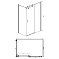 Душевой уголок Bravat Wave 120x80см BS120.3102S профиль хром, стекло прозрачное