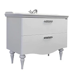 Тумба с раковиной Comforty Монако 100 00004136346CF белая глянцевая
