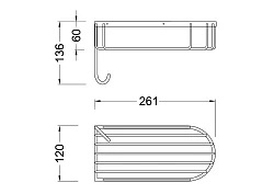 Полка Timo Nelson 150080/00 с крючком, хром