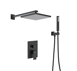 Душевой комплект BERGES VENTAS 2S BLACK с внутренней частью, черный матовый