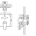 Смеситель встраиваемый для душа Bravat Source PB8173218BW-3-ENG черный