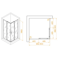 Душевой уголок RGW Passage PA-030 90x90см 3508103099-11 профиль хром, стекло прозрачное