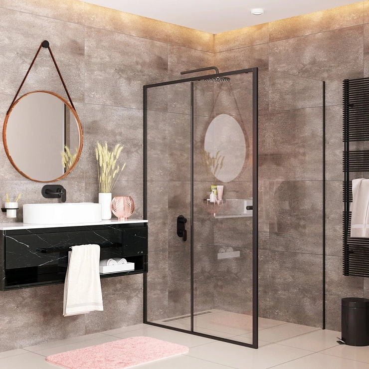 Душевой уголок Wasserkraft Dill 100x80см 61S17 профиль черный матовый, стекло прозрачное