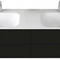 Тумба под раковину Cezares TITAN-I-1800/530-2C-SBA черная глянцевая