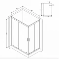 Душевой уголок AM.PM Gem 120x90см W90G-404-120290-BT профиль черный, стекло прозрачное