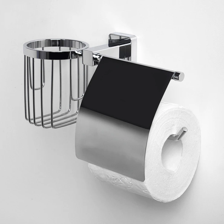Держатель туалетной бумаги Wasserkraft Lippe K-6559 с держателем для освежителя, с крышкой, хром