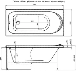 Акриловая ванна Aquanet Nord 150x70 244924 белая глянцевая