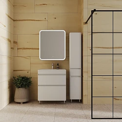 Тумба с раковиной Style Line Атлантика 70 напольная, антискрейч белый матовый