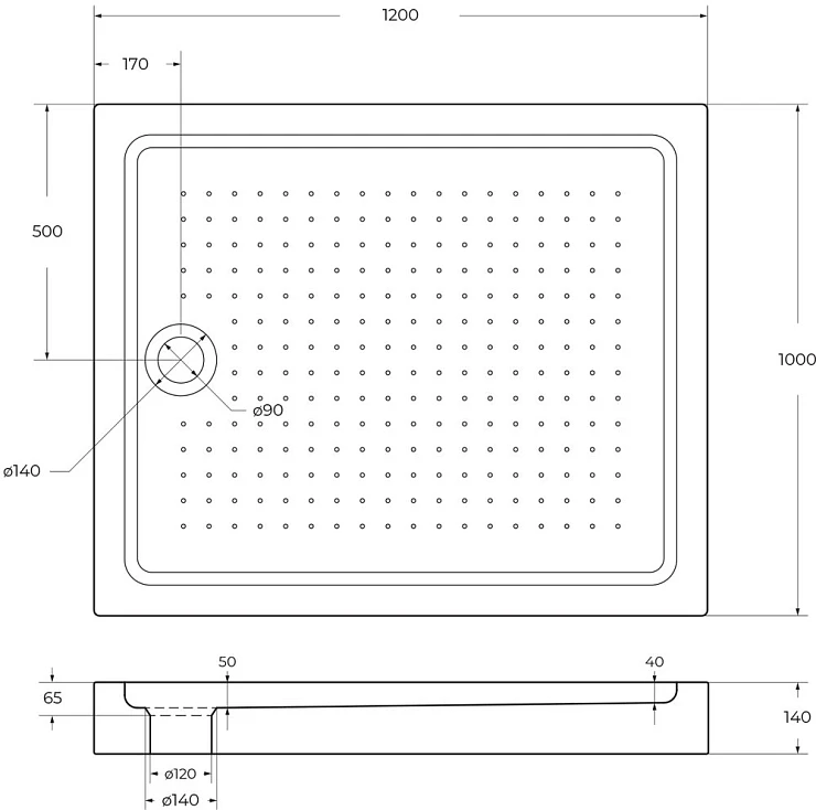 Поддон для душа BelBagno TRAY-BB-AH-120/100-15-W белый