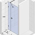 Душевая дверь в нишу RIHO 160см G001018120 профиль хром, стекло прозрачное